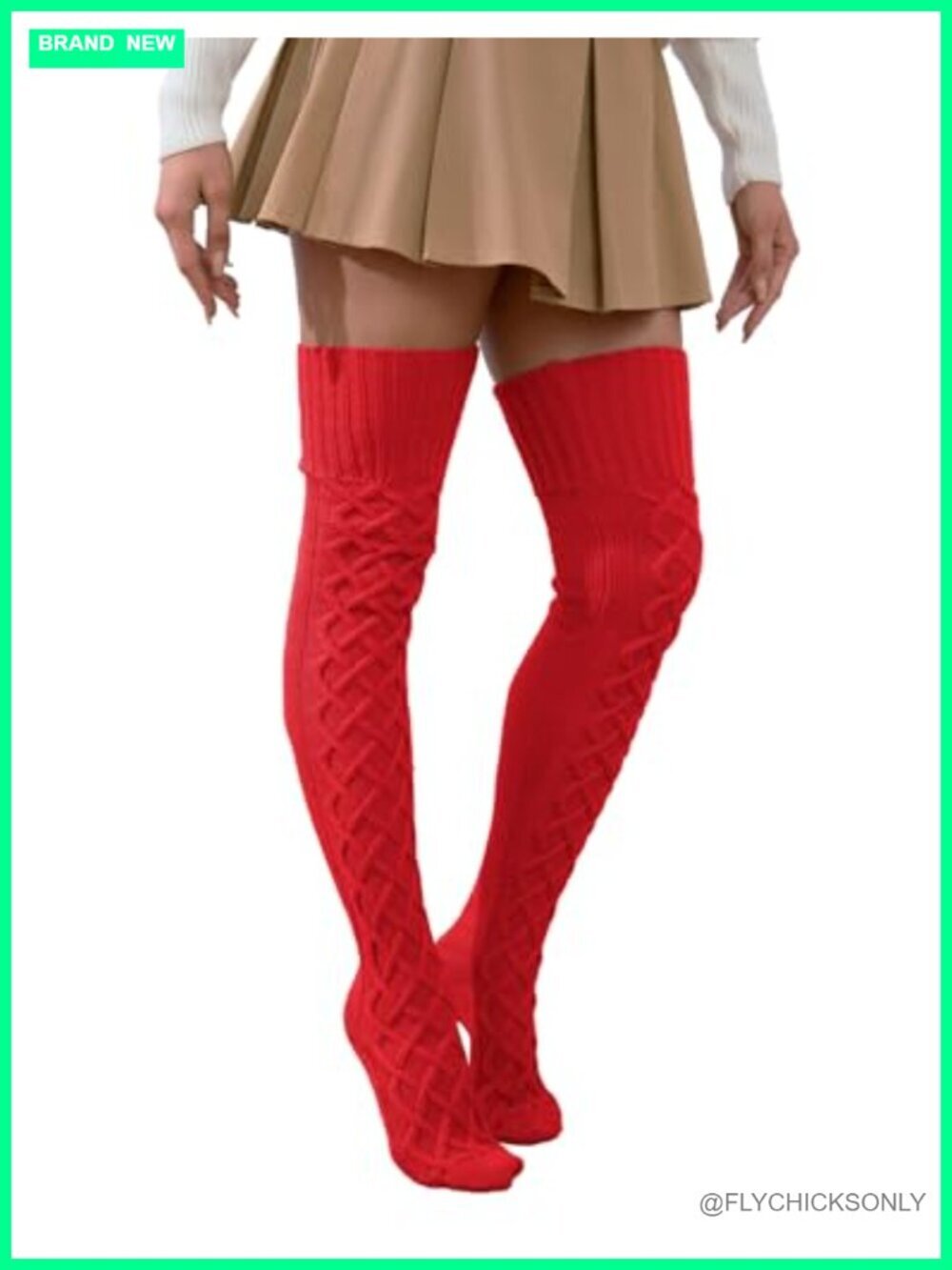 Women's Cable Knitted Thigh High Socks Leg Warmers Over Knee Winter Stockings